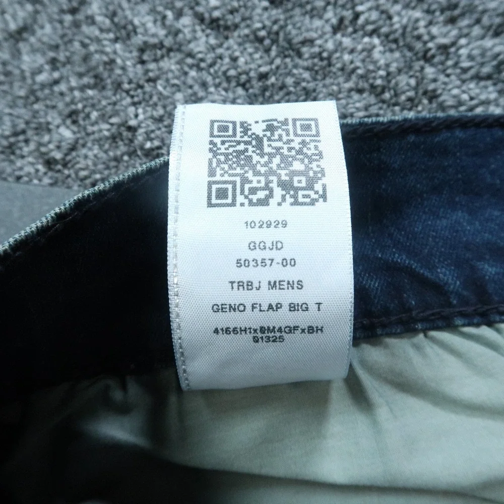 True Religion Jeans Mens 33x33 Blue Geno Flap‎ Big T Relaxed Slim 5 Pocket NWT